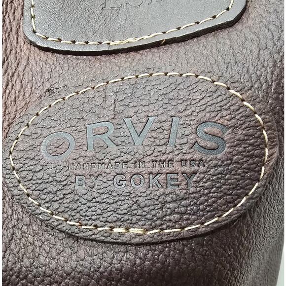 Vintage Gokey Orvis Waxed Leather Field Bag Drawstring Heavy Leather - Picture 8 of 11